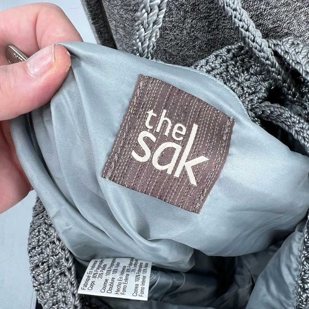 The sak woven purse w/sequent and silver metallic threading hobo Crossbody bag